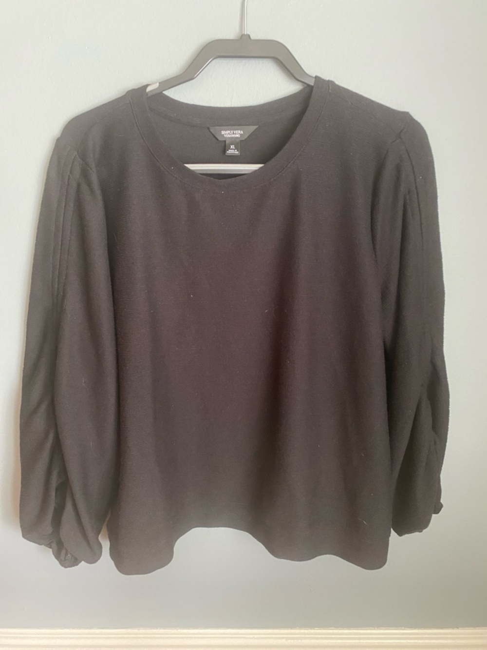 Charter Club Black Crewneck Pullover Sweater